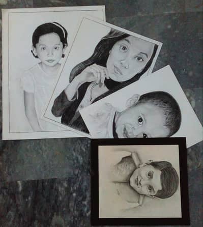 Oil portraits, sketches, calligraphy (Karachi)