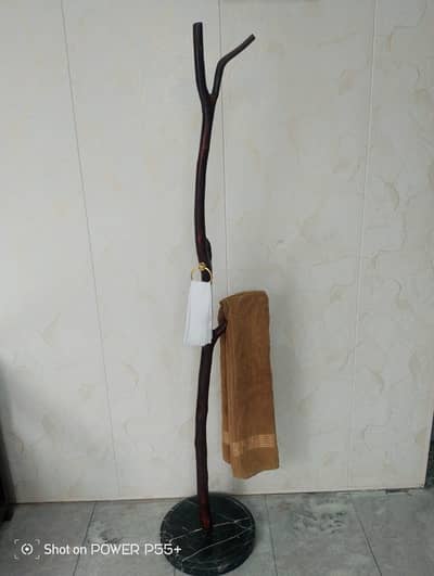 natural towel stand