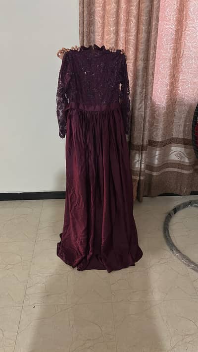 *Dark purple Maxi Dress | Fancy Lace Design | Party Wear | Like New*