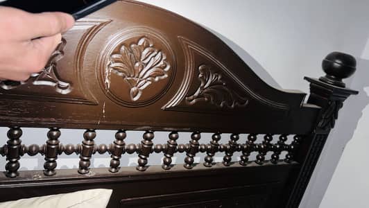 Queen size bed with spring mattress