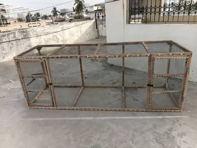 Hens cage 8 feet long height 3 feet  widht 2.5 feeit