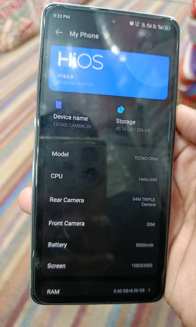 tecno camon 20. . 8. +. 256. gp.