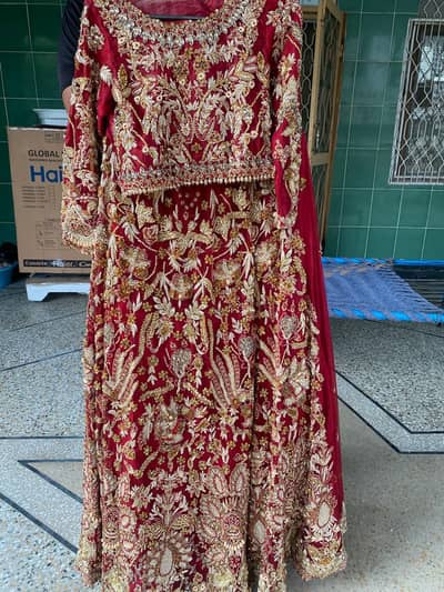 Bridal Heavy Embroidered Red Maxi / Wedding Dress.