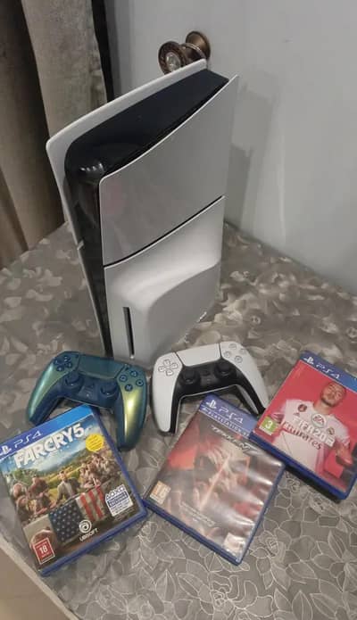 ps5 slim disc uk 2 controllers 4 games