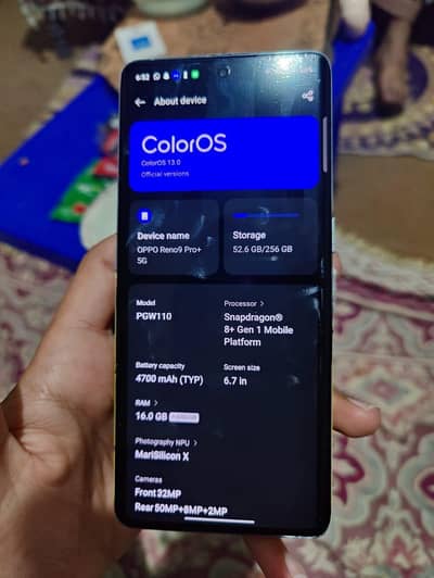 Oppo Reno 9 pro+ 16/256 with 4g hotspot device