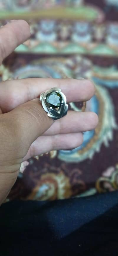 Black mozinet ring in one tola Silver.