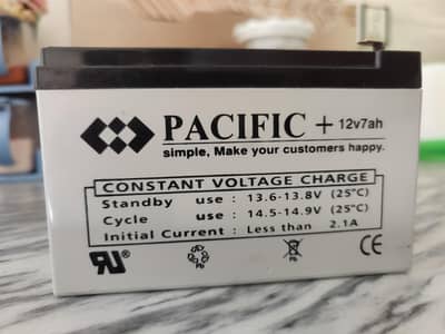 PACIFIC+. 12V7ah Dry Battery Brand New
