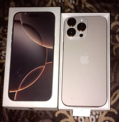 16 pro max 256 Gb desert titanium color | 16 pro max 256 Gb jv