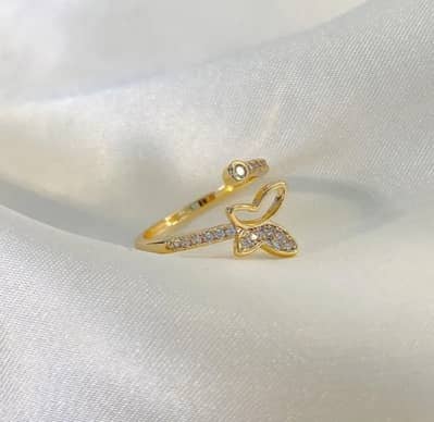 Butterfly Gold Plated Adjustable Ring for Daily & Bridal Wear