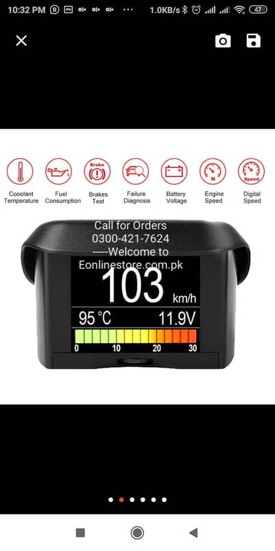Digital OBD2 speedometer  Display Speed Fuel Consumption Temperature