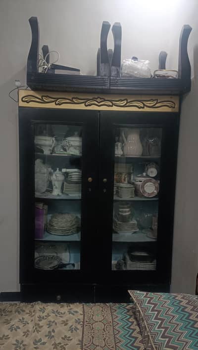 Cupboard and Showcase with two side tables  available for sale