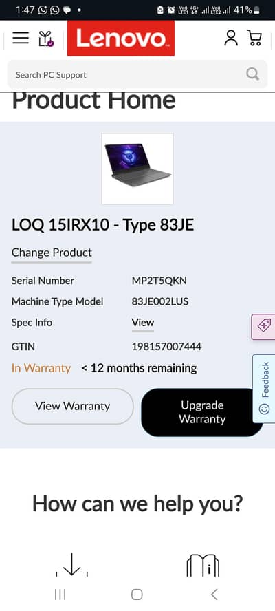 LENEVO LOQ 15 RTX 5060 8GB i7 13th