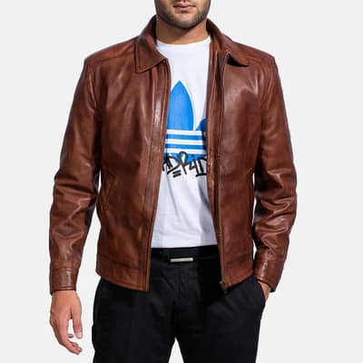 BROWN LEATHER JACKET