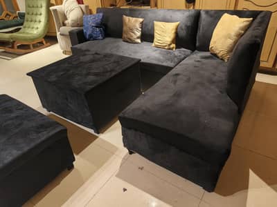slightly used corner l shape sofa