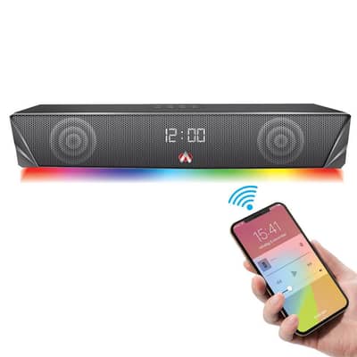 Audionic Wireless Bluetooth Sound Bar with RGB Lights and C-Type charg