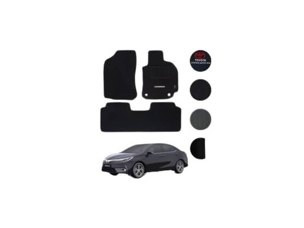 Toyota Corolla 2014–2022 Floor Mats | Diamond Premium Series | Black Carpet / PVC / Rubber | Anti-Slip | Waterproof Protection