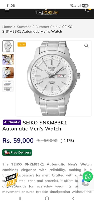 want to sale 9/10 condition watch