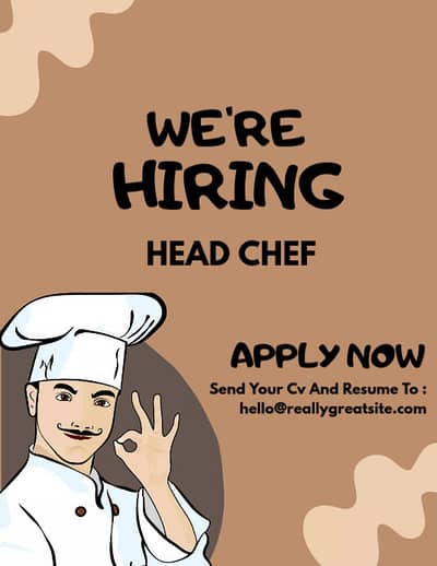 We are looking for a chef