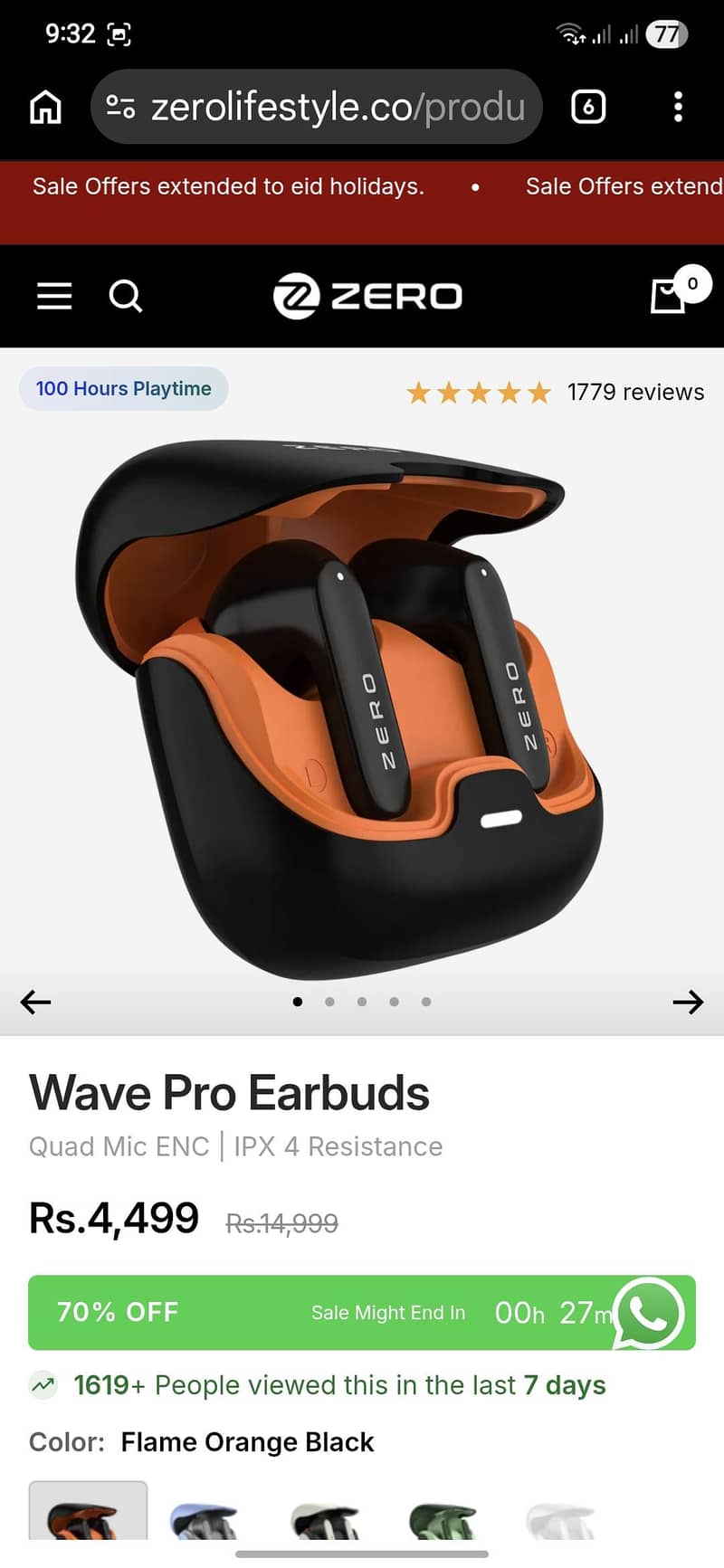 ZERO Wave pro buds box pack 2