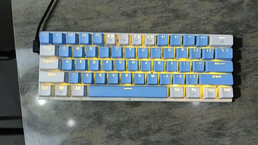 Eyooso Z11 60% RGB Gaming Keyboard – Red Switch – Yellow Lighting
