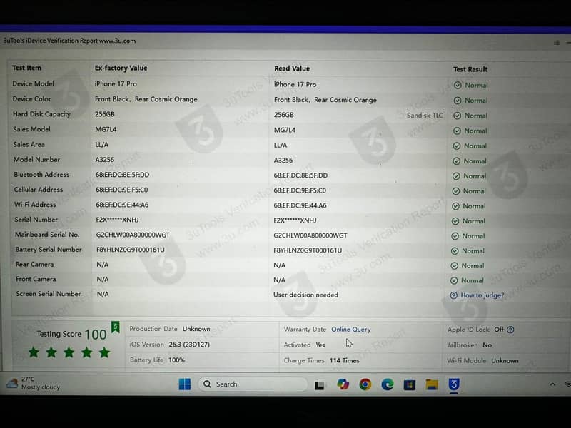 iPhone 17 pro 256 GB Factory unlock 8