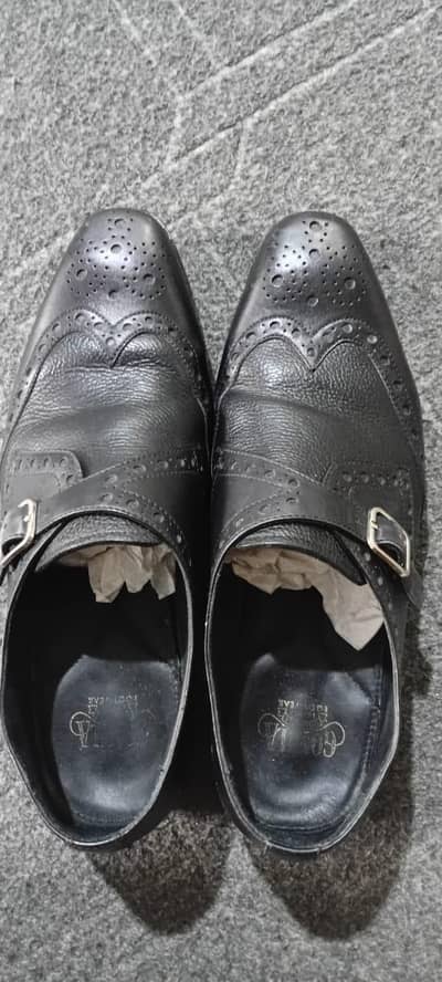 Austin - Man's Black peddle Grian leather single  Monkstrap