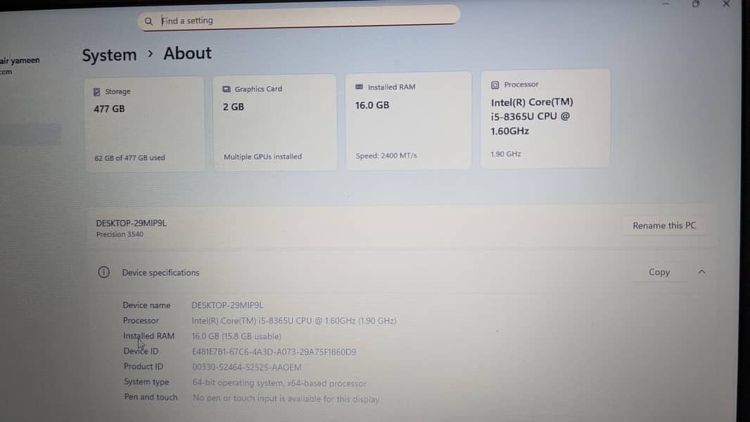 Dell Precision 3540 1