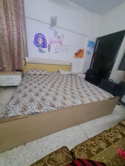 King Size Stylish Bed, 2 side tables