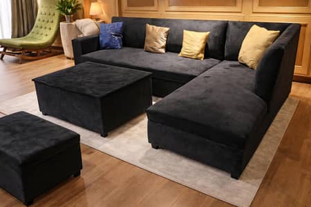 slightly used corner l shape sofa