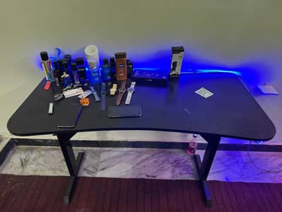 wood and steel table