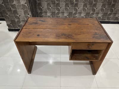 Solid Wood Study Table / Computer Desk with Drawer – Good Condition
