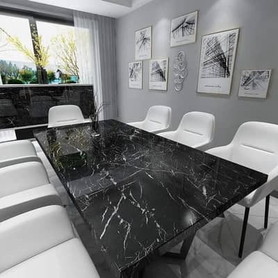 Black Marbel Sheet For Modern Dining Table Decor