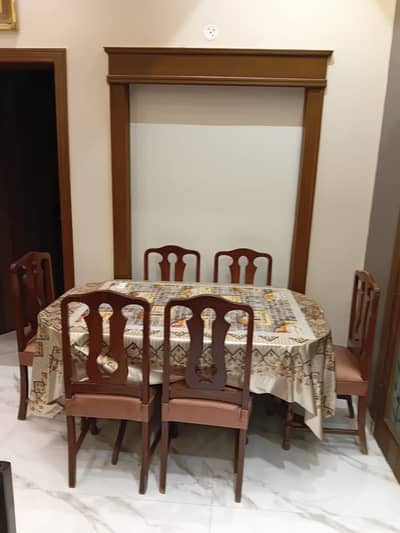 Wooden dining table with 6 chairs solid wood 100%