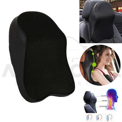 Black Car Neck & Back Support Cushion for Comfort
