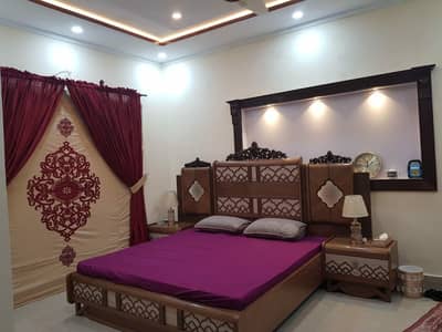 King size Bed set with side tabel and dressing