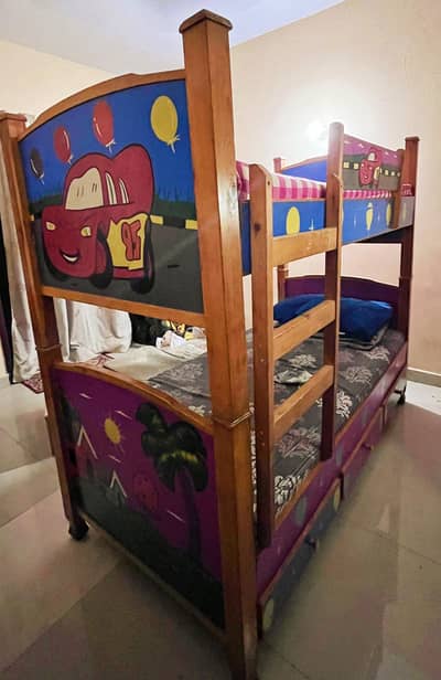 2-in-1 Kids Bunk Bed + 2 Durafoam Mattresses