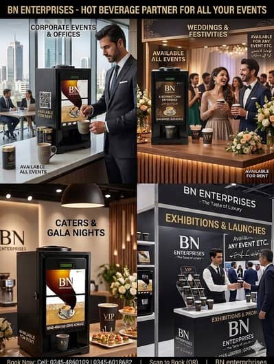 Tea and coffee vending machines. Now available for rent across Karachi