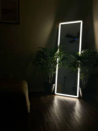 full length standing mirror with lights. . .