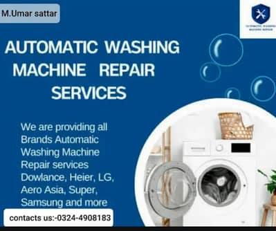 Automatic washing machine repair and install with cleaning. ,