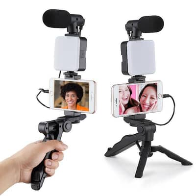 Video Making Tripod Kit for Mobile With Microphone And Light