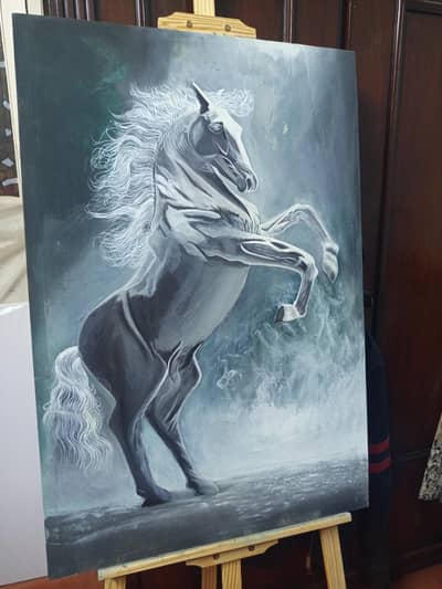 Artistic progress on this horse painting