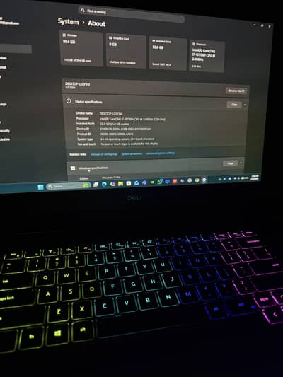 Dell g7 15 7500 , 1Tb ssd, 32gb ram, 8 gb card