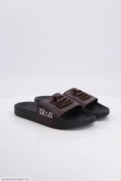 black camel ribbon slide brown light weight  casual slipper all season
