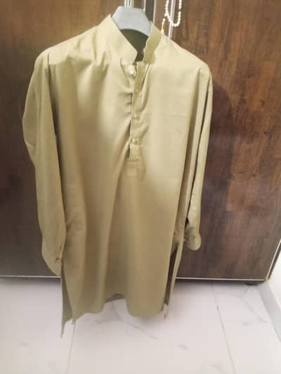Shalwar Kameez For Sale in Khaki Color, 100% Cotton in Large Size