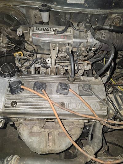 corolla xe 1.6 efi engine with gear box plus complete setup