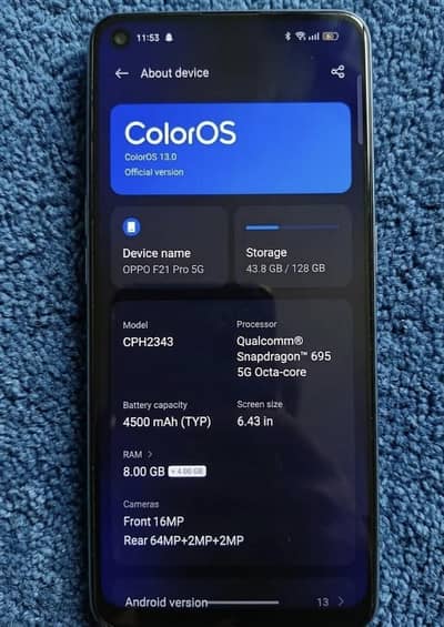 Oppo F21 Pro 5G 8/128 Complete Box