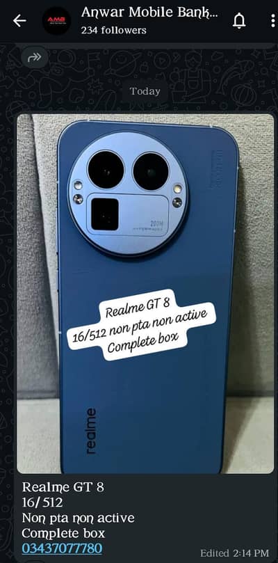 Realme GT 8 16/512 complete box non pta non active complete box