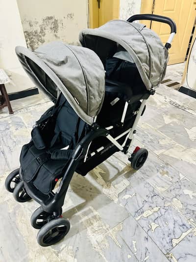Shenma Double Pram – Imported, Like New (Used Only 2–3 Times)