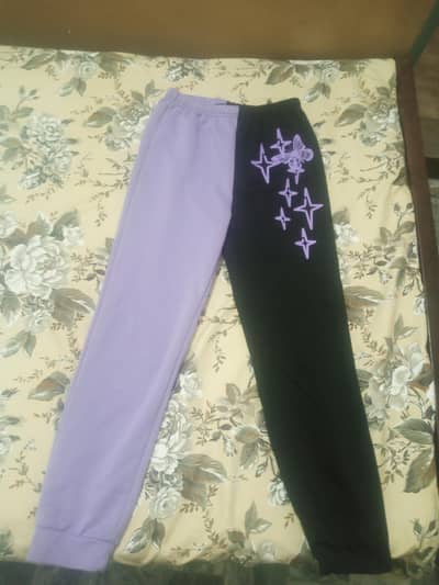Trendy Split Color Butterfly Graphic Trouser - Good Condition