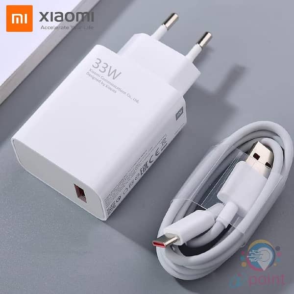 100% Original Xiaomi Mi 33W Turbo Fast Charger  Original Adapter with Type-C Cable - White (MDY-11-EZ) Mobile , Laptop , Tablet & all Other Devices Charger